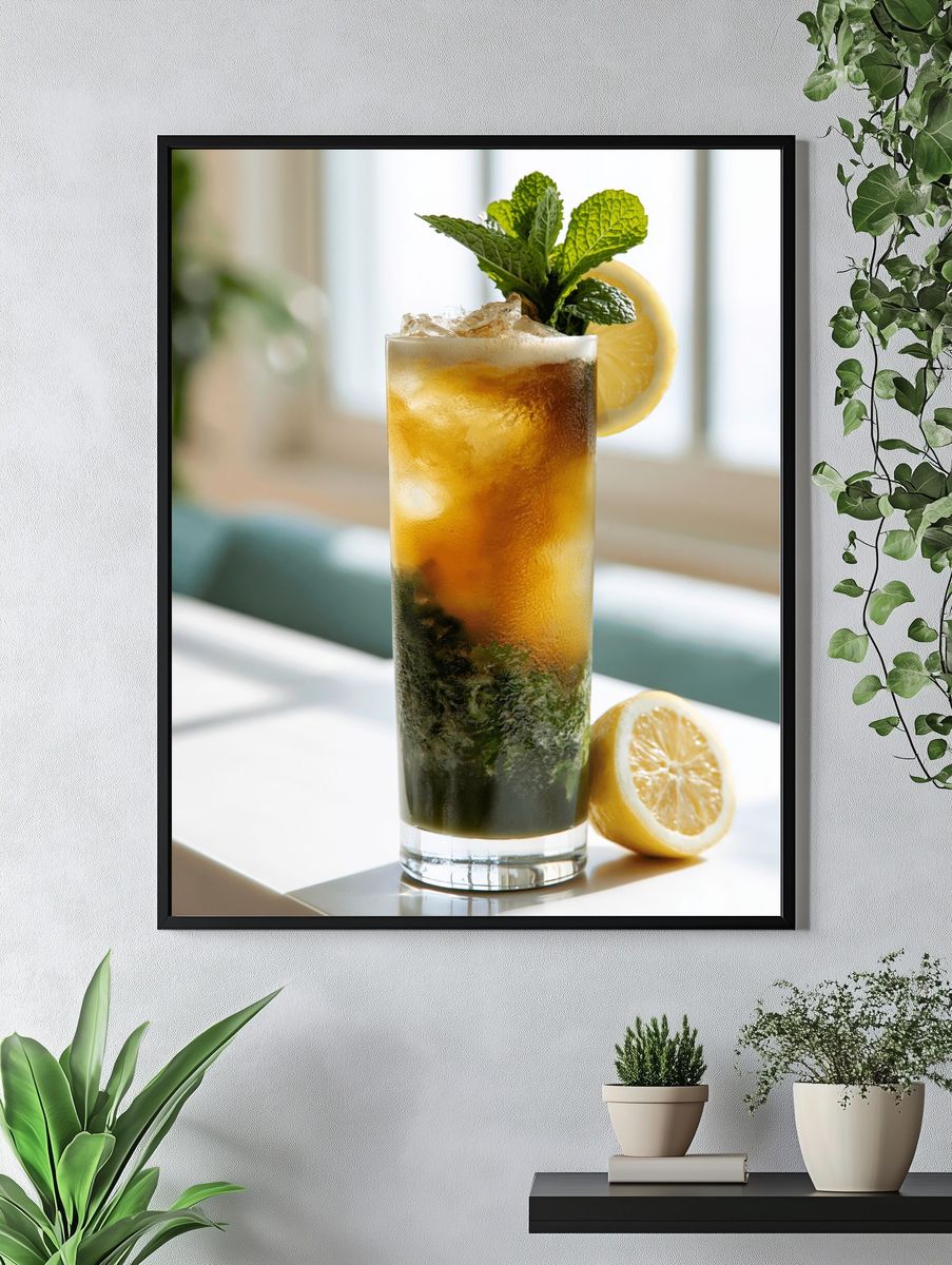 Mint Lemon Iced Tea Photography Poster. — room view 4