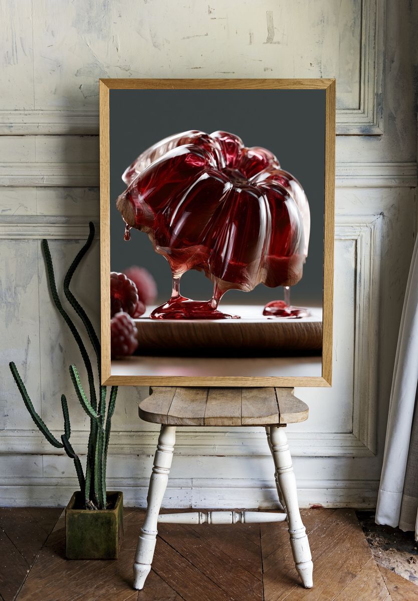 Red Jelly Dessert Still Life Poster. — room view 1