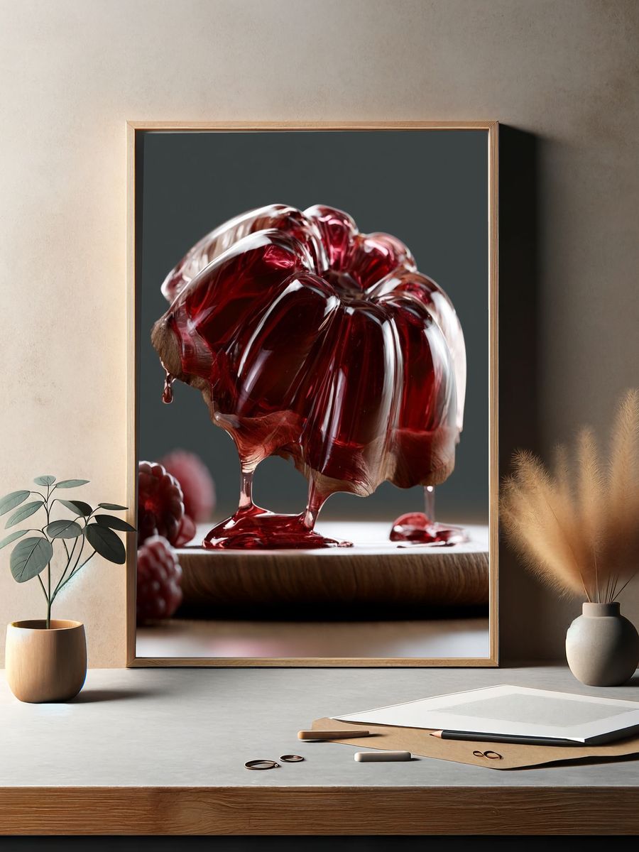 Red Jelly Dessert Still Life Poster. — room view 2