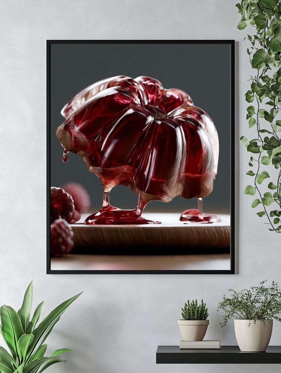 Red Jelly Dessert Still Life Poster. — room view 4