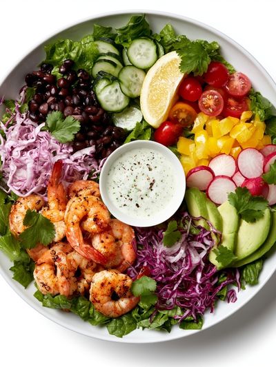 Rainbow Shrimp Salad Food-Drink Print. poster