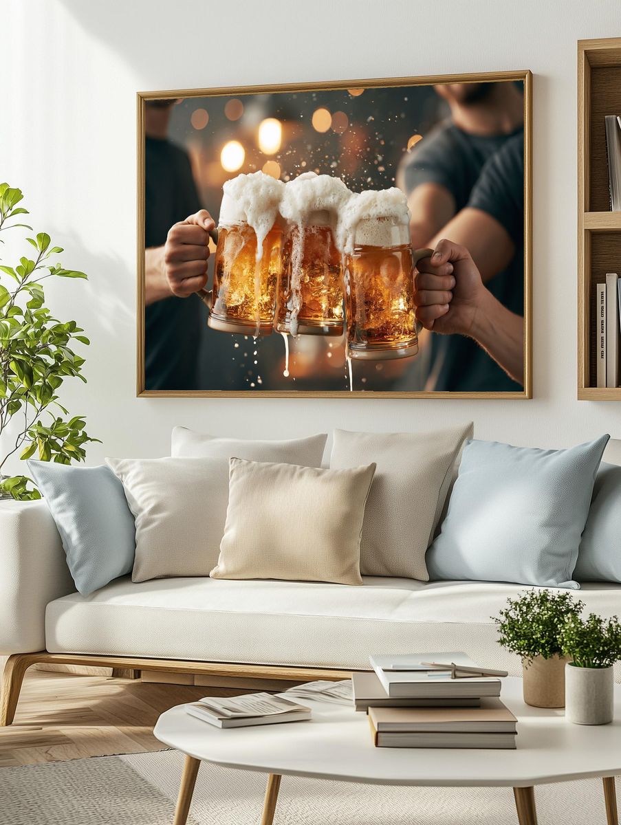 Beer Toast Photography Poster. — room view 2