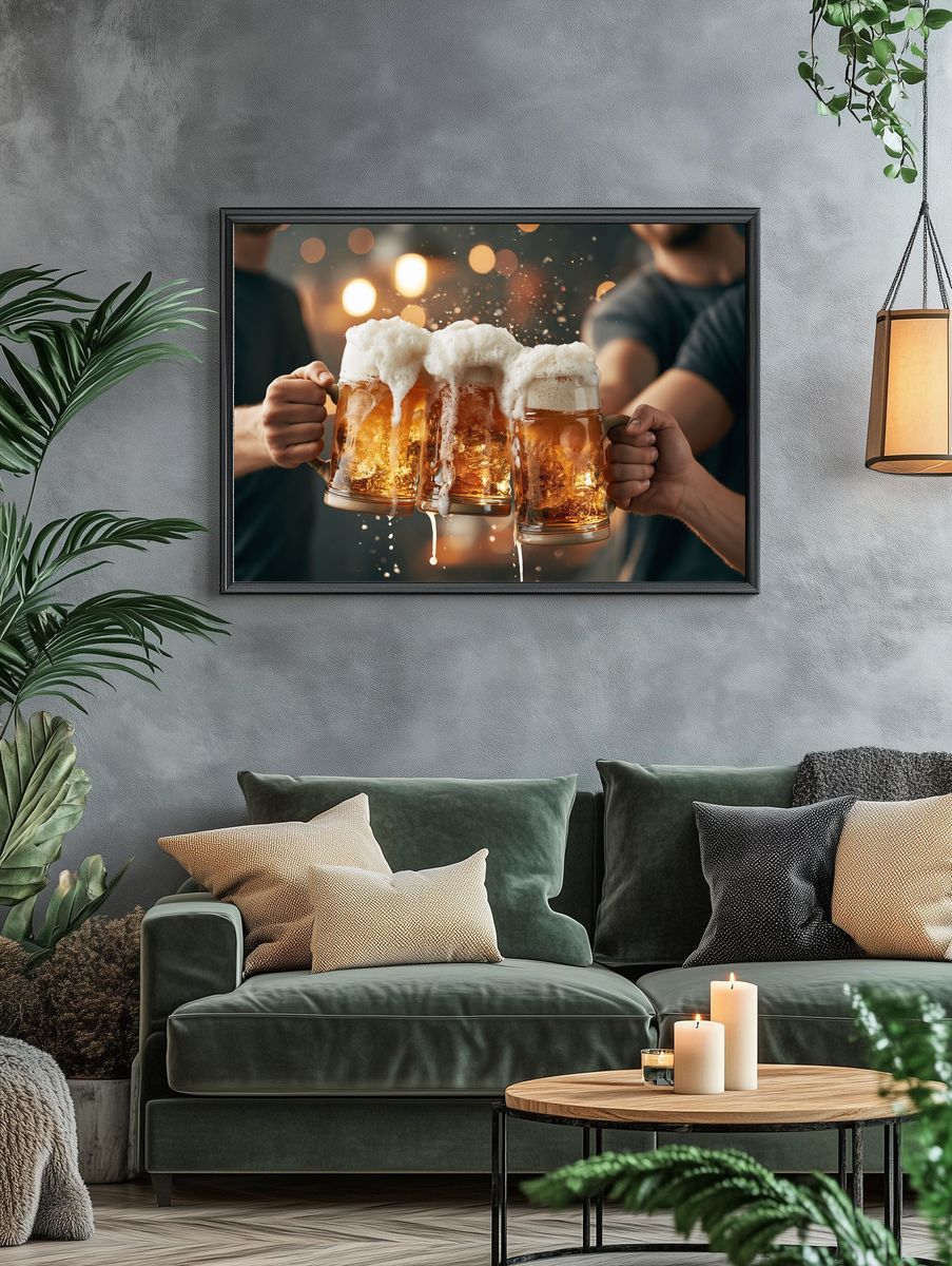 Beer Toast Photography Poster. — room view 4