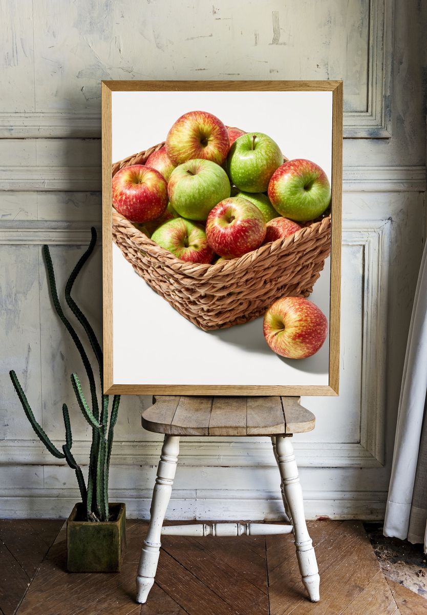 Apple Basket Still Life Poster. room preview