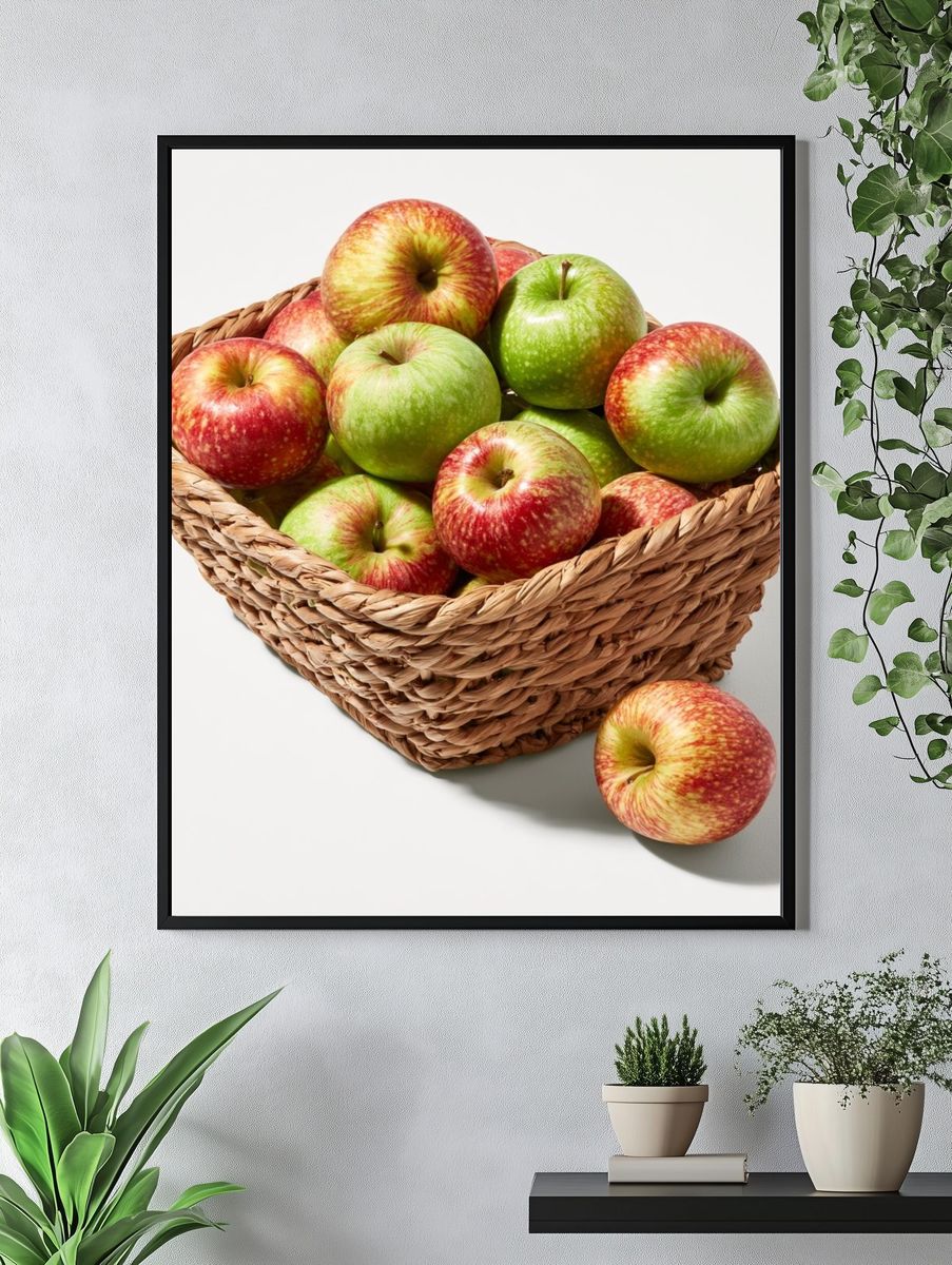 Apple Basket Still Life Poster. — room view 4