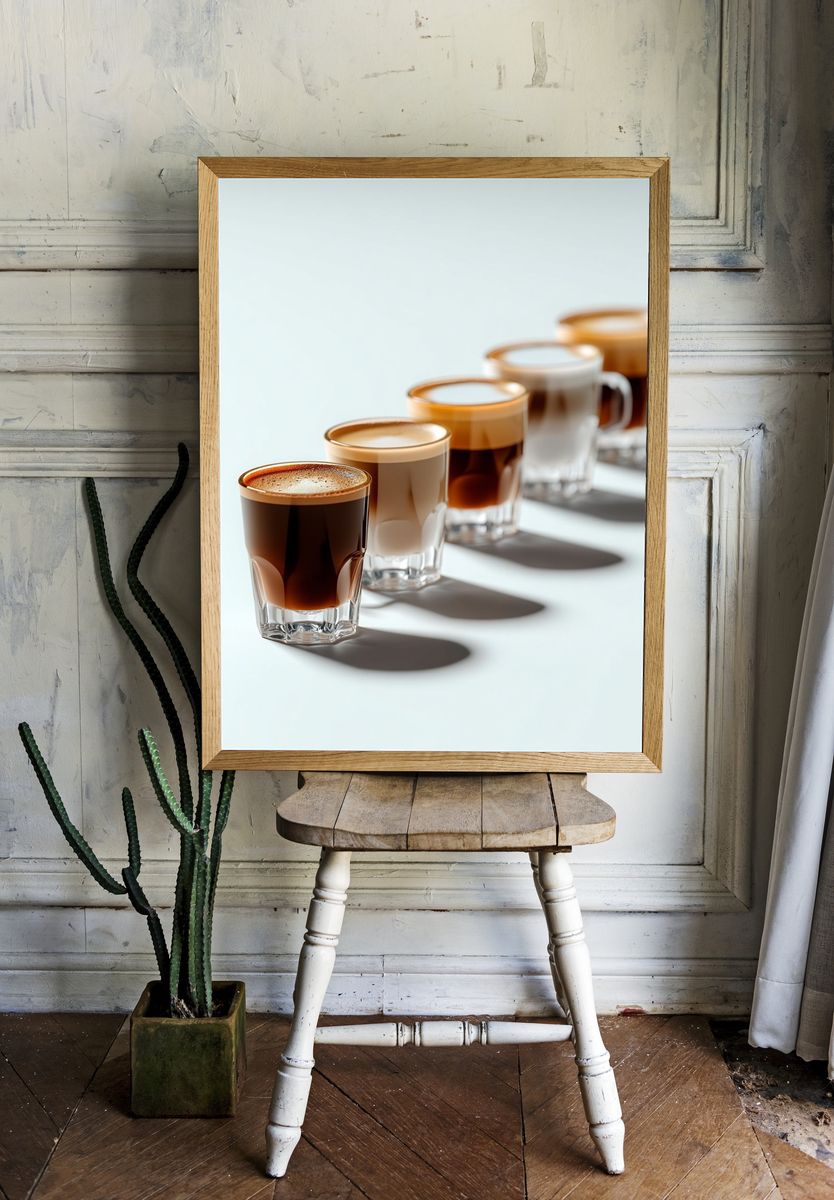 Espresso Shot Glasses Photography Poster. room preview