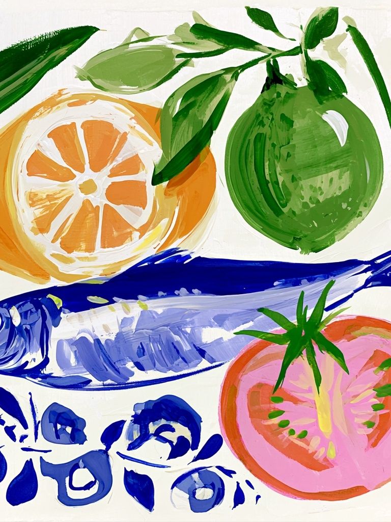 Mediterranean Fish and Citrus Poster. poster detail