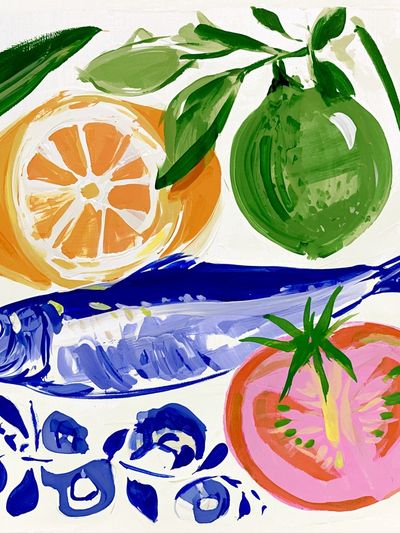 Mediterranean Fish and Citrus Poster.