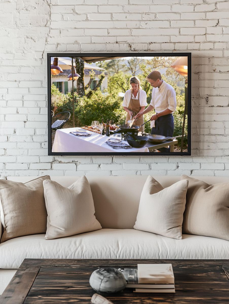 Outdoor Chef Cooking Scene Poster. room preview