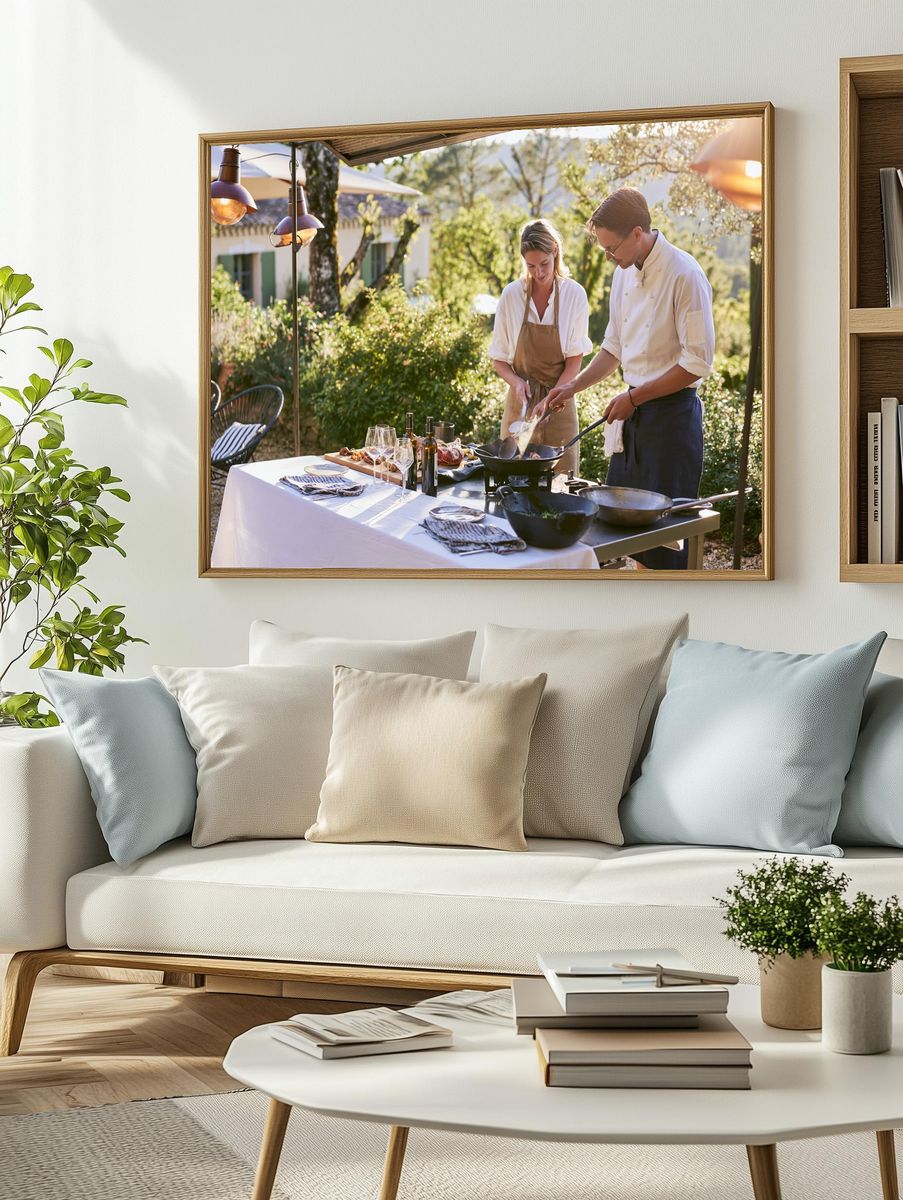 Outdoor Chef Cooking Scene Poster. — room view 2