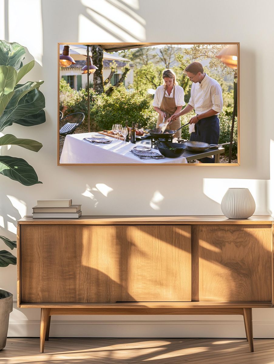 Outdoor Chef Cooking Scene Poster. — room view 3