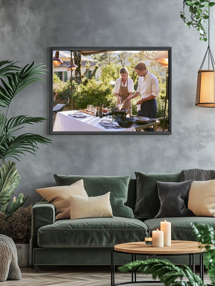 Outdoor Chef Cooking Scene Poster. — room view 4