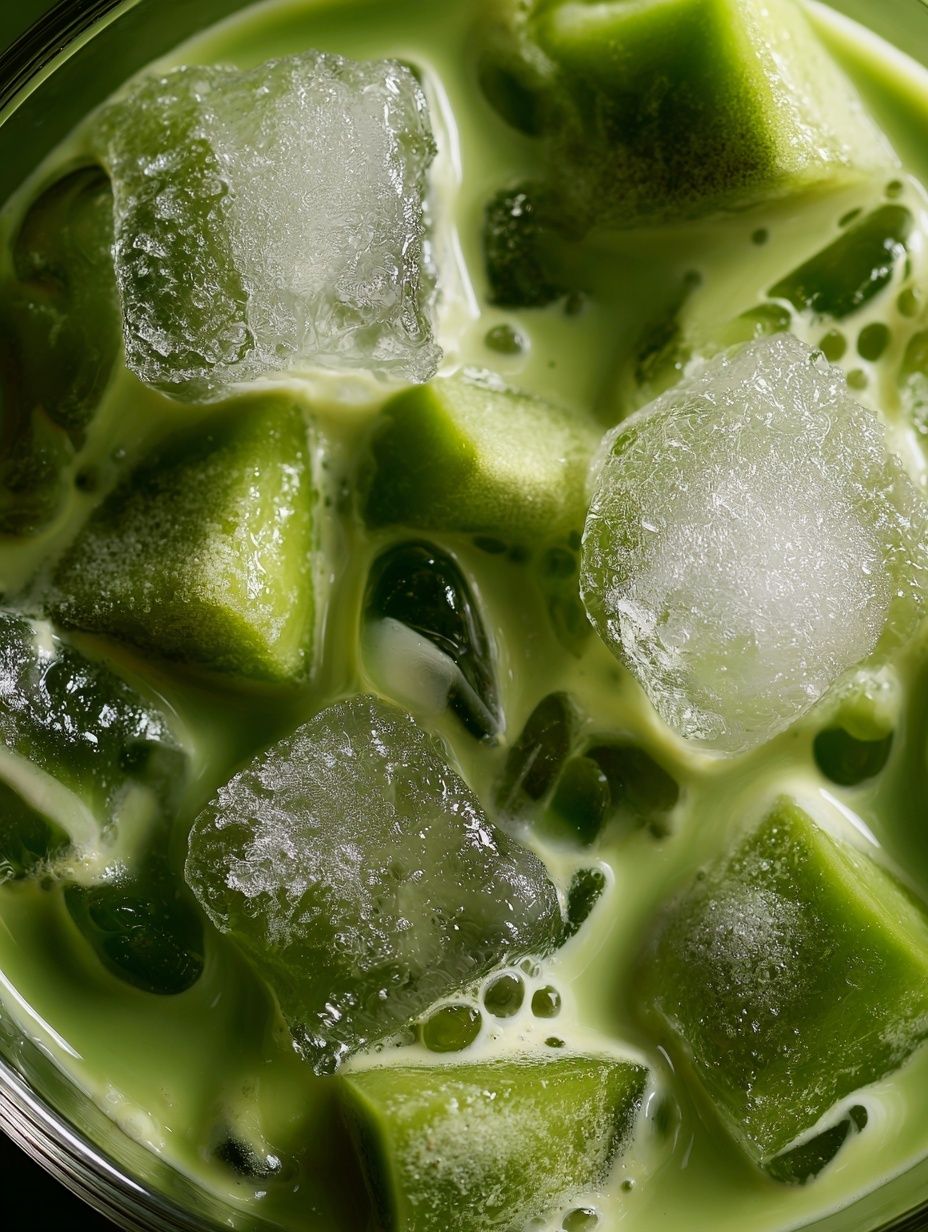 Iced Matcha Cubes Food Drink Print. poster — food-drink art