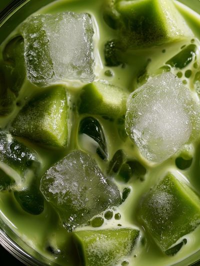Iced Matcha Cubes Food Drink Print