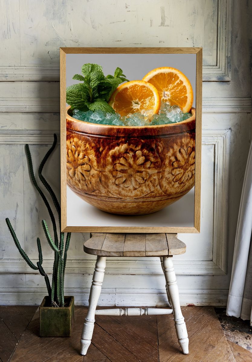 Citrus Mint Cocktail Photography Poster. room preview