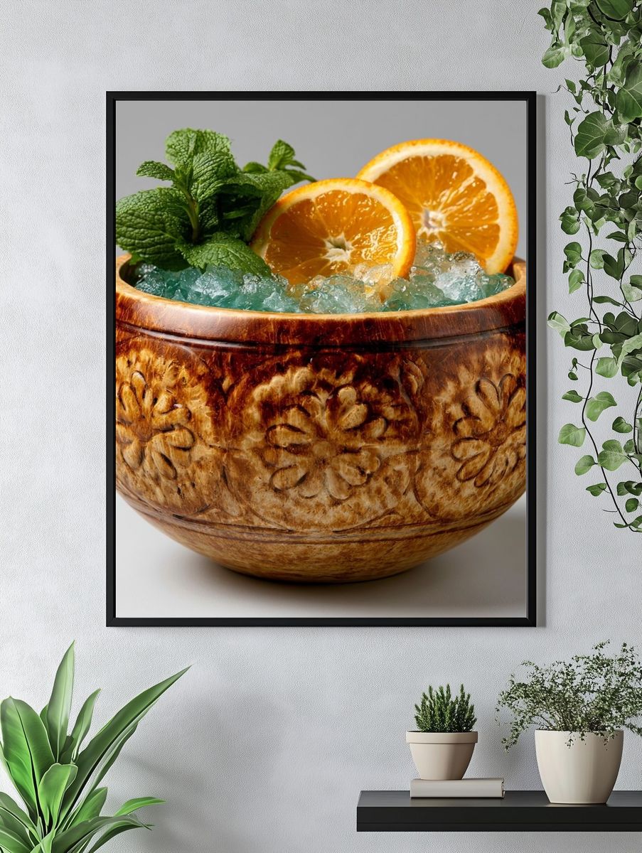 Citrus Mint Cocktail Photography Poster. — room view 4