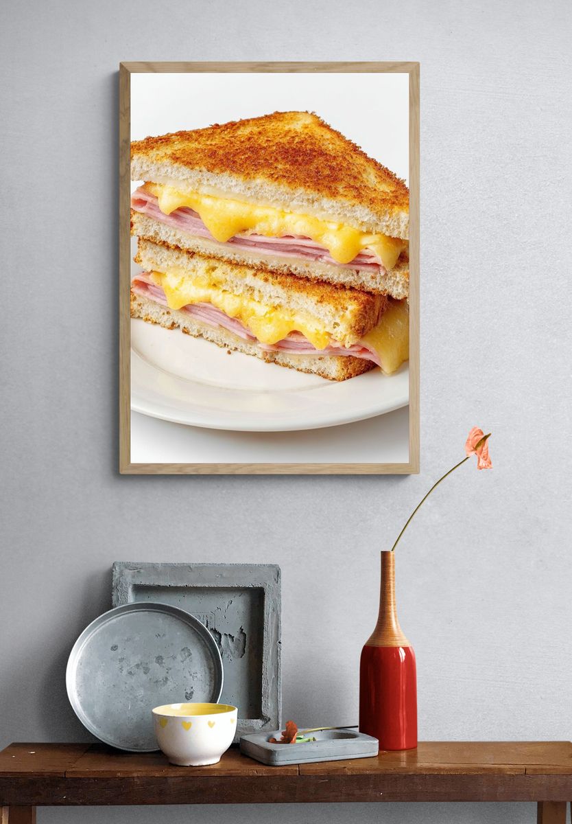 Grilled Ham and Cheese Sandwich Poster. — room view 3