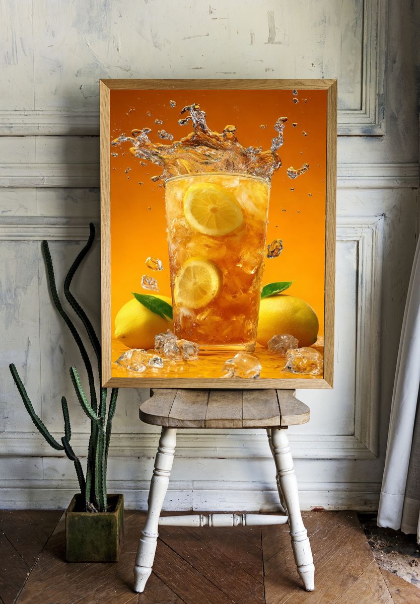 Lemon Iced Tea Still Life Poster. room preview