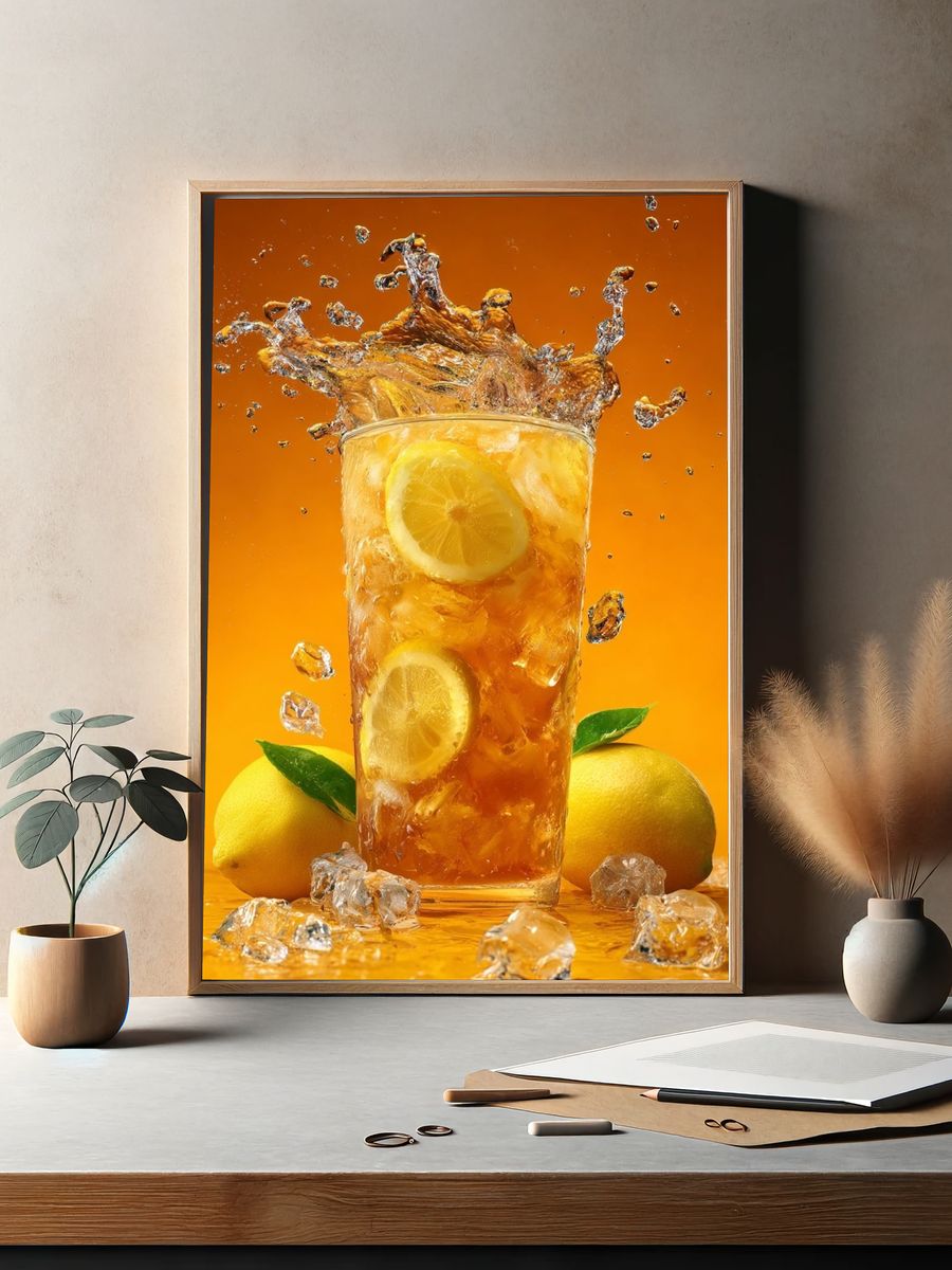 Lemon Iced Tea Still Life Poster. — room view 2
