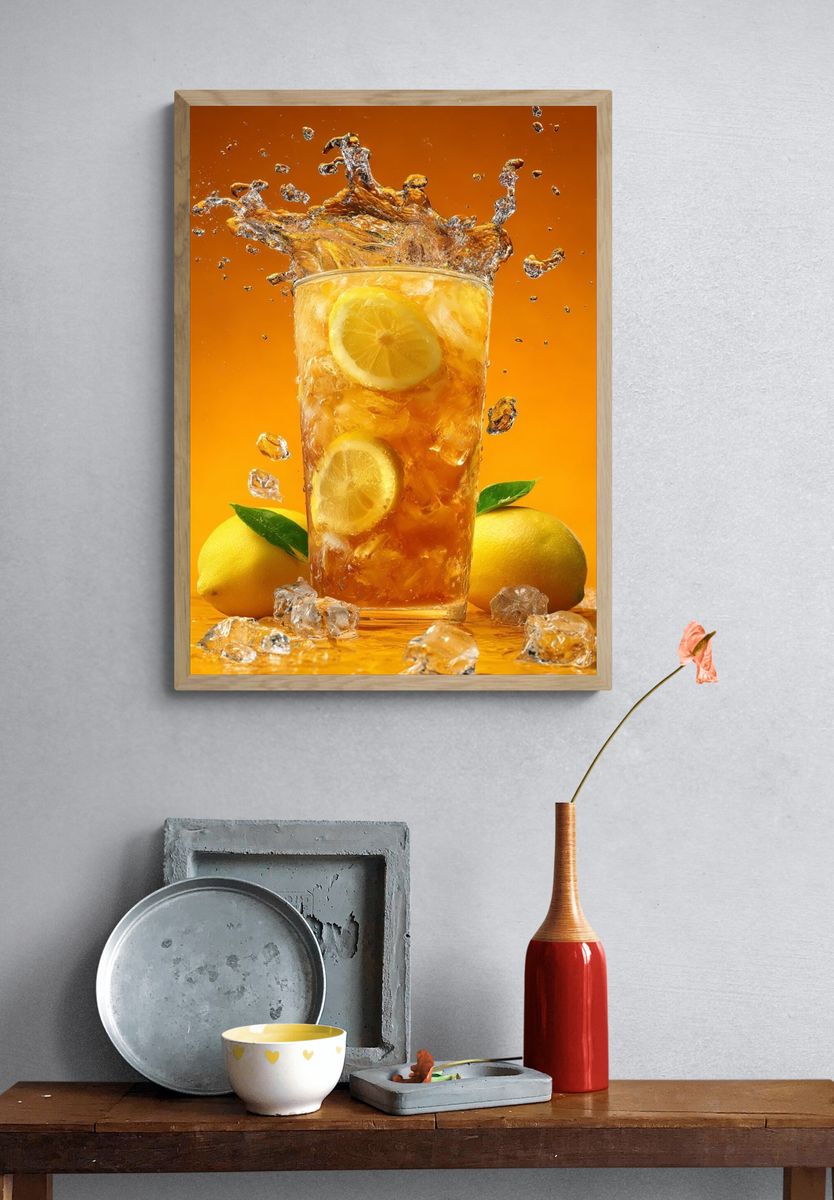 Lemon Iced Tea Still Life Poster. — room view 3