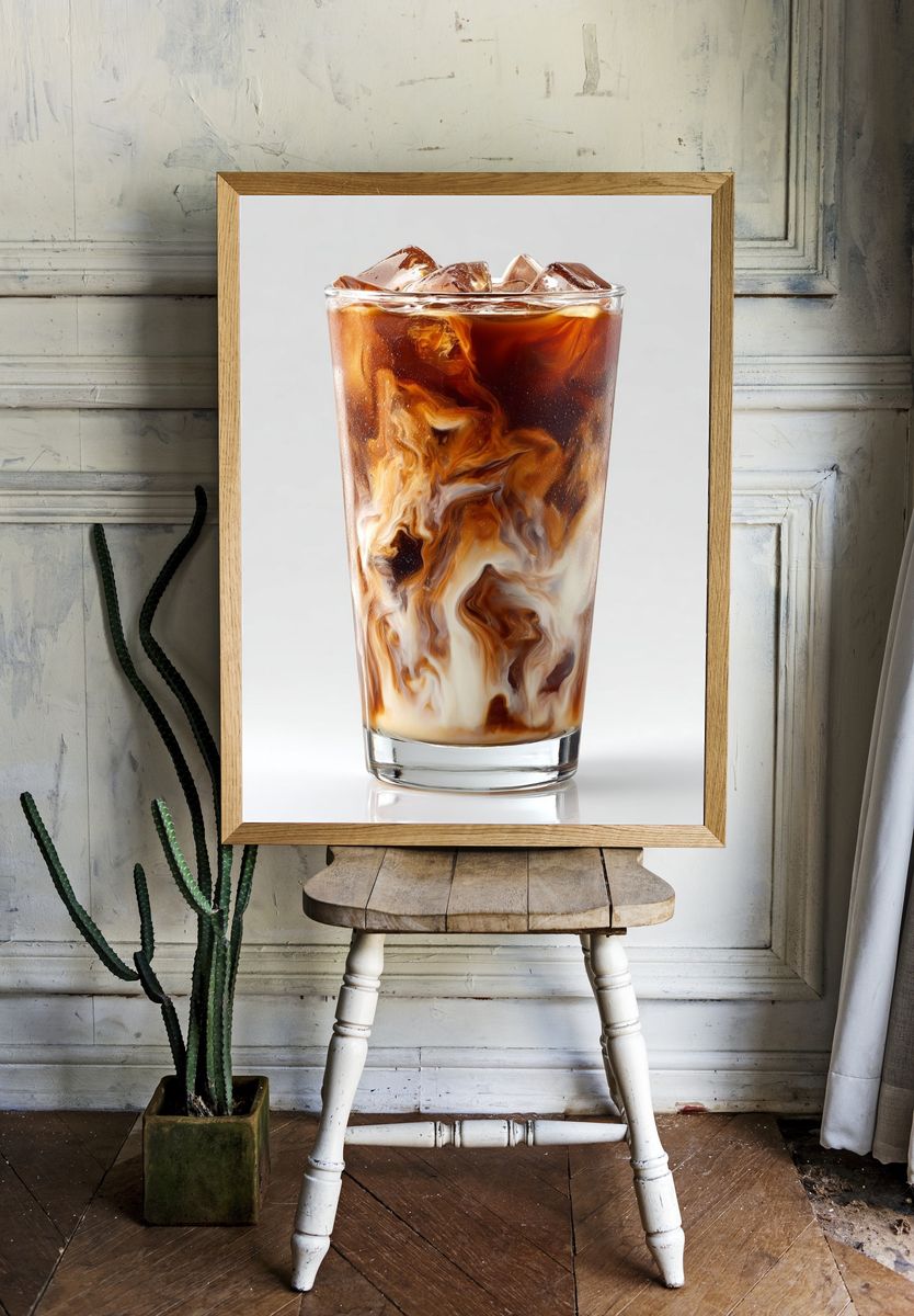 Iced Coffee Swirl Photography Print. room preview