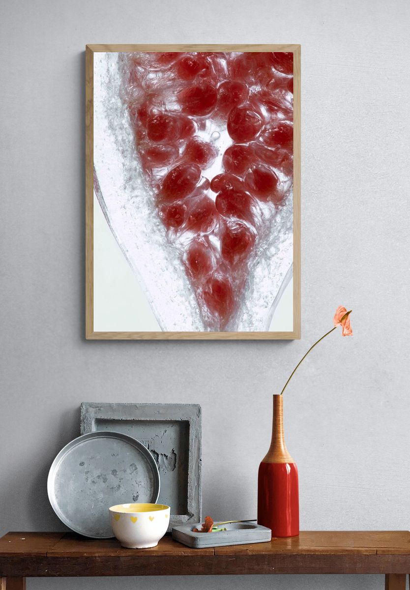Pomegranate Ice Macro Photography Poster. — room view 3