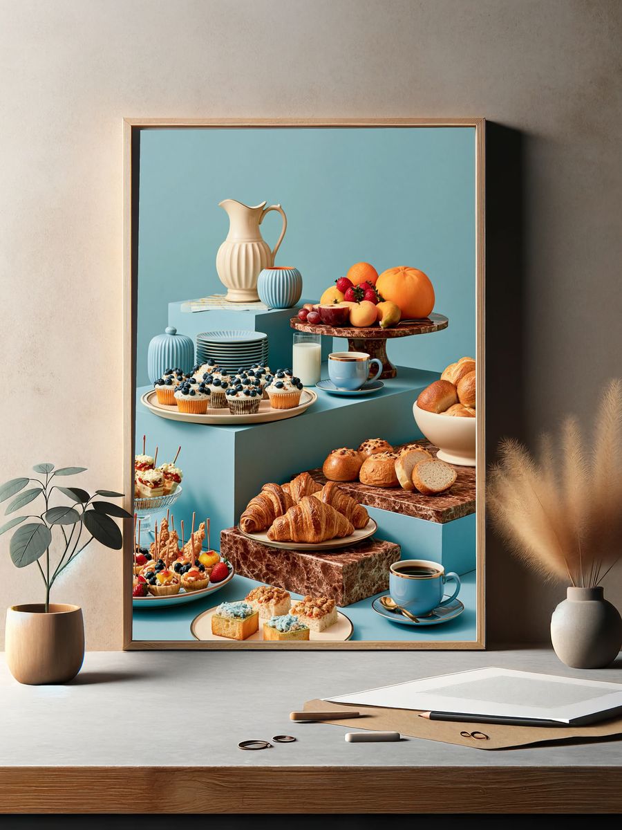 Pastel Breakfast Still Life Poster. — room view 2