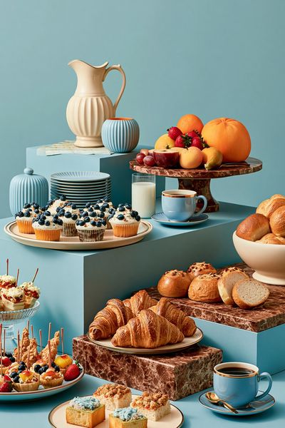 Pastel Breakfast Still Life Poster.