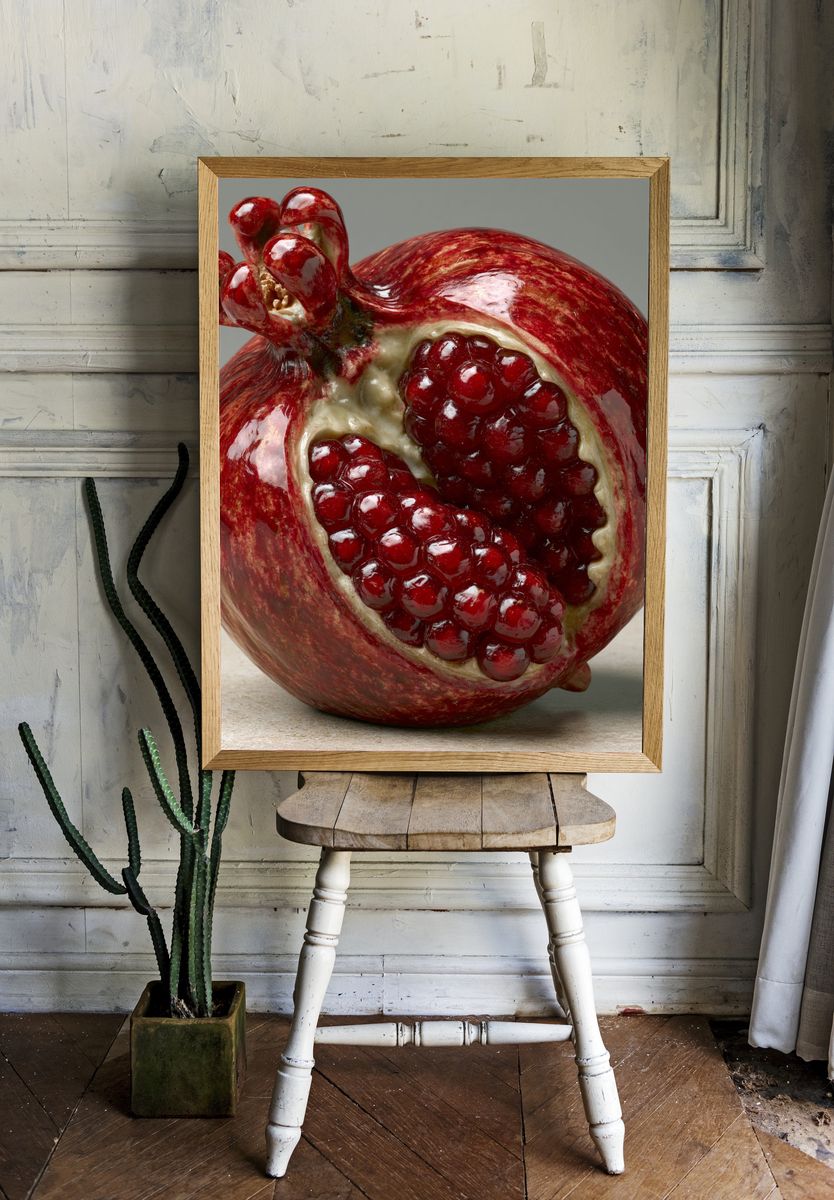 Pomegranate Still Life Photography Poster. room preview