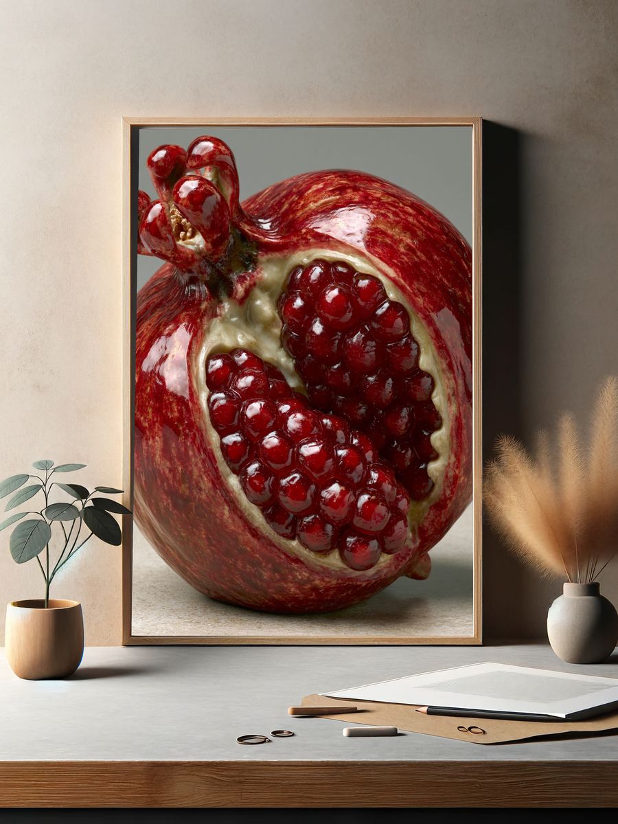 Pomegranate Still Life Photography Poster. — room view 2