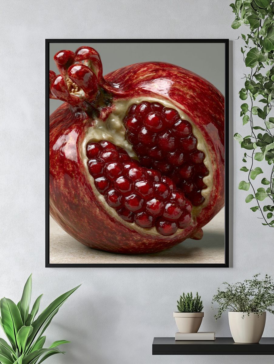 Pomegranate Still Life Photography Poster. — room view 4