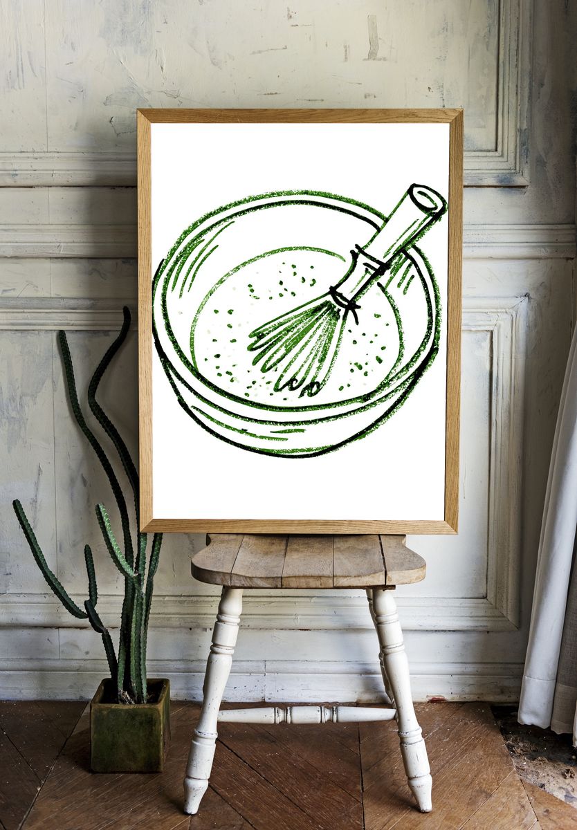 Green Citrus Slice Illustration Poster. room preview