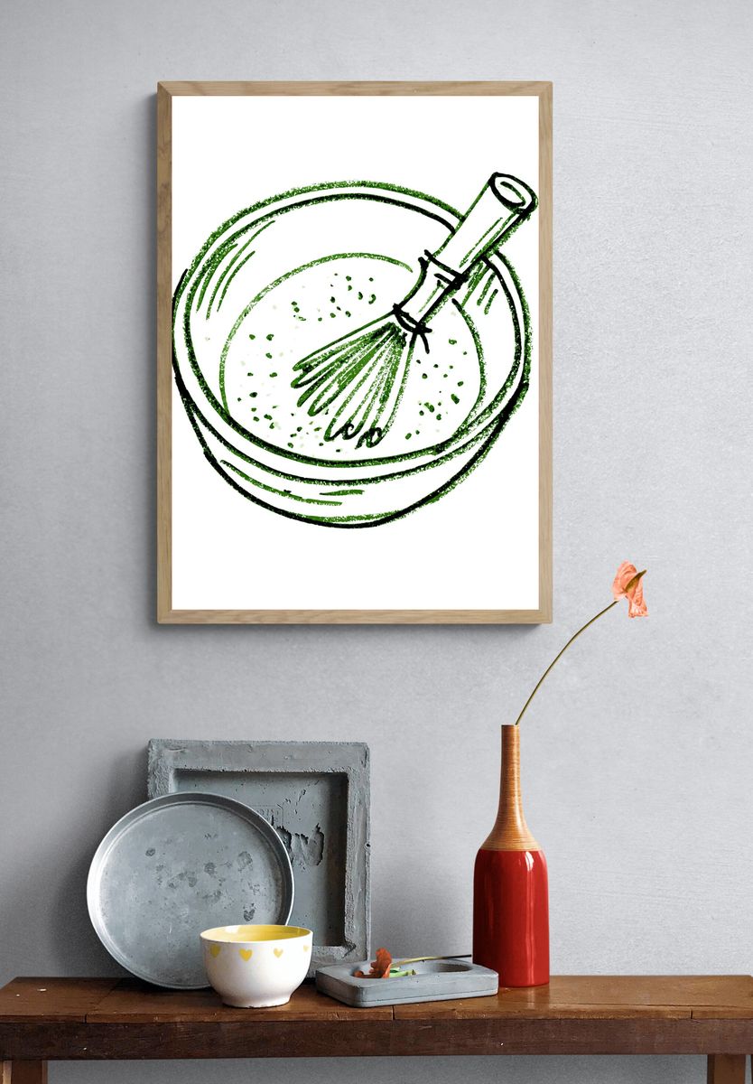 Green Citrus Slice Illustration Poster. — room view 3