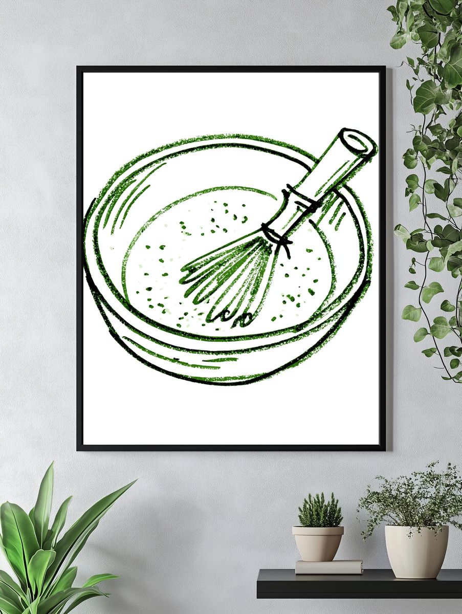 Green Citrus Slice Illustration Poster. — room view 4