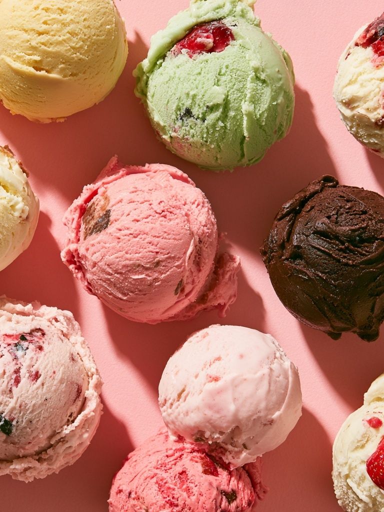 Ice Cream Scoops Food Photography Poster. poster detail