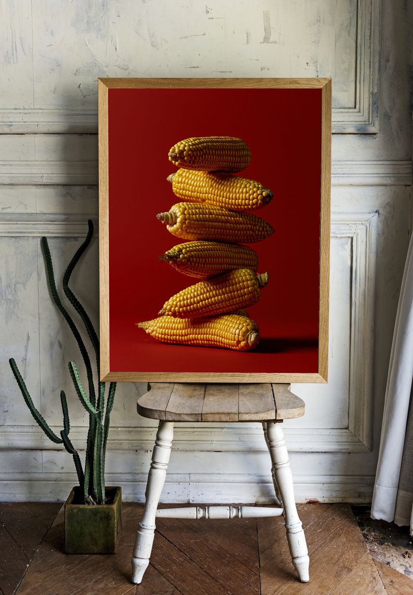 Stacked Corn Still Life Poster. room preview