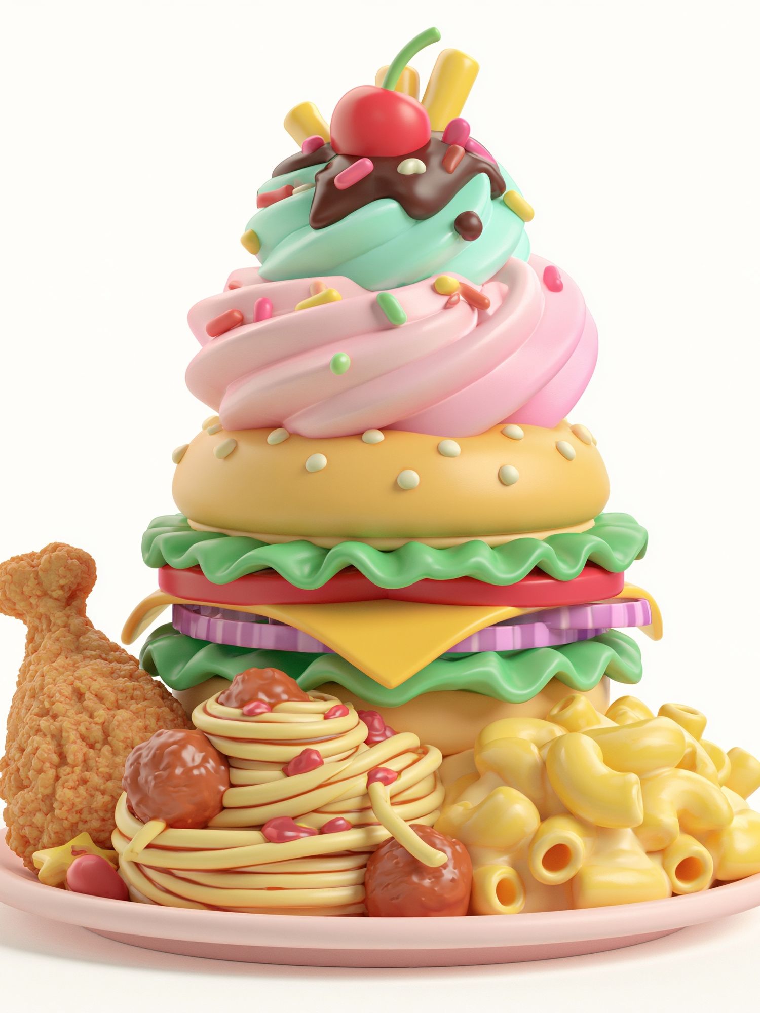 Candy Food Stack Illustration Poster. poster — food-drink art
