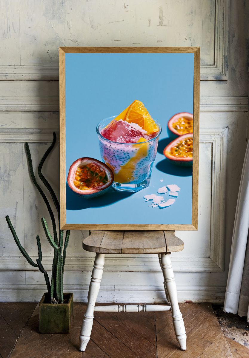Tropical Fruit Dessert Photography Poster. room preview