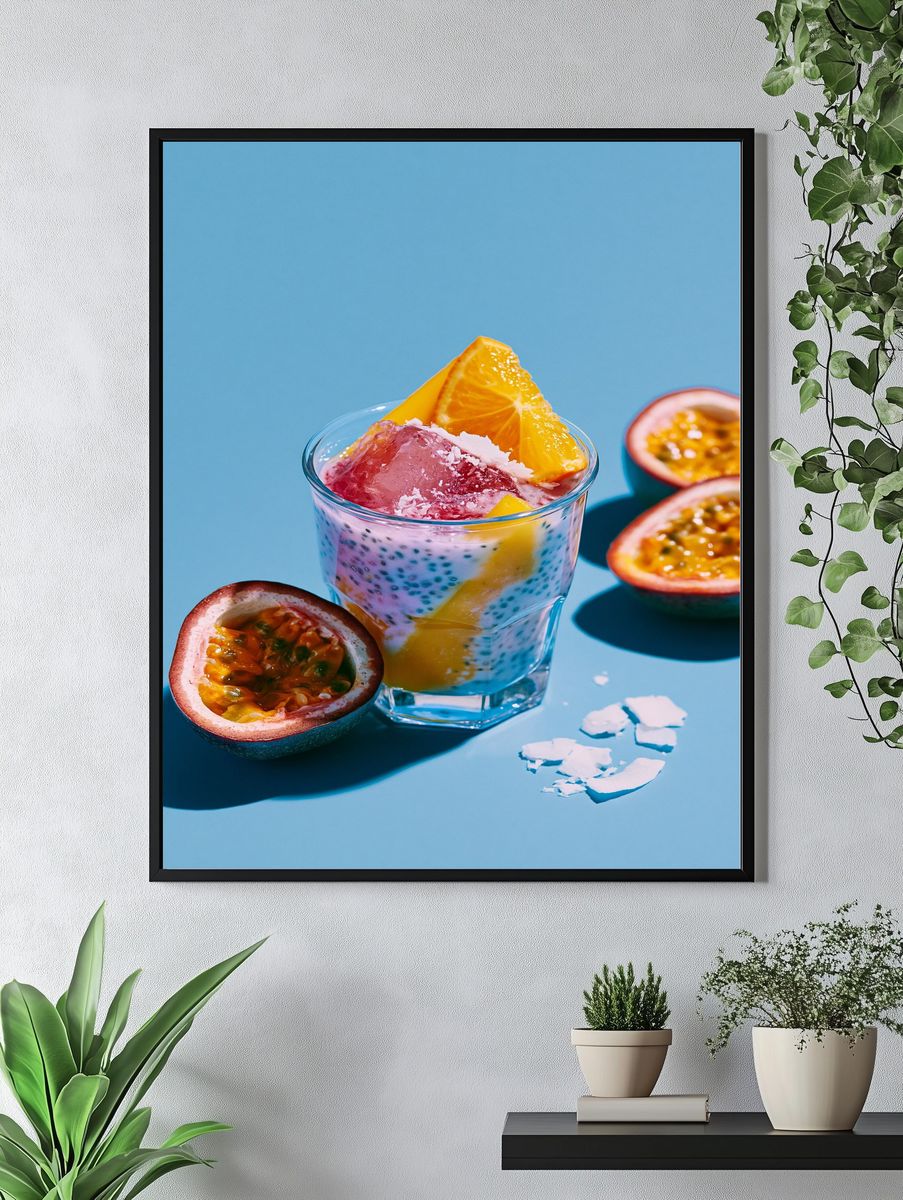 Tropical Fruit Dessert Photography Poster. — room view 4