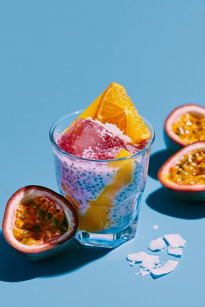 Tropical Fruit Dessert Photography Poster.