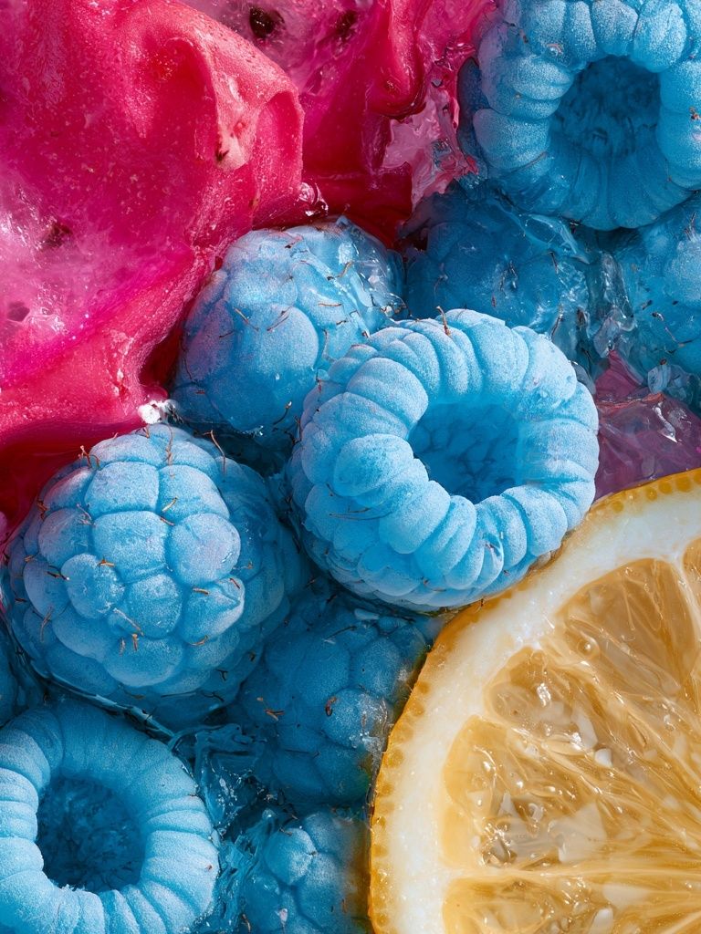 Neon Fruit Still Life Poster. poster — food-drink art