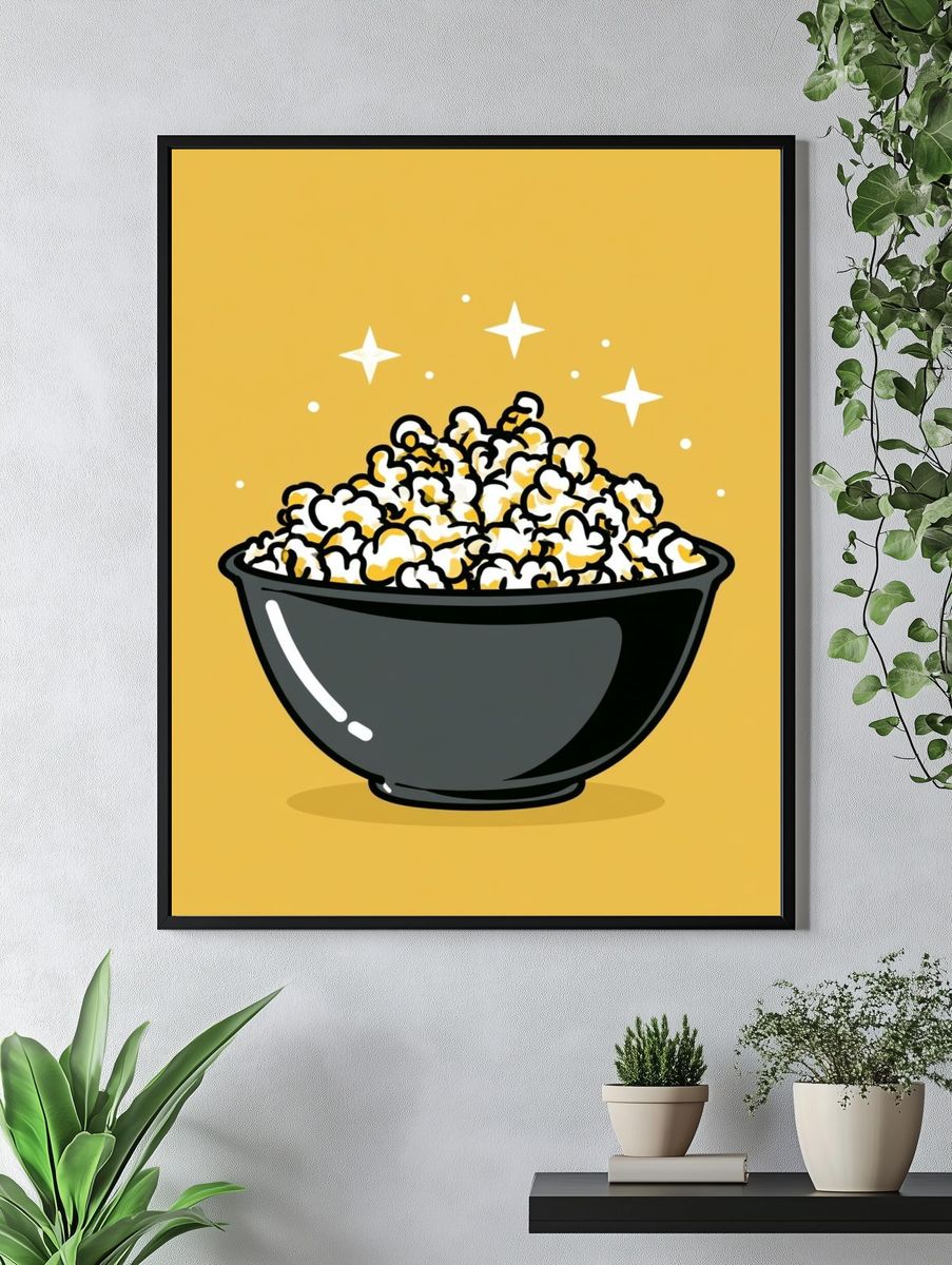 Popcorn Bowl Illustration Poster. — room view 4