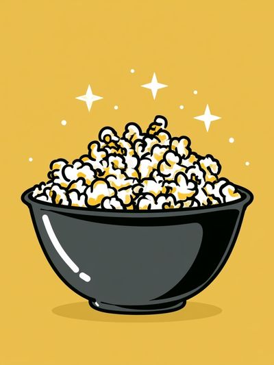 Popcorn Bowl Illustration Poster.