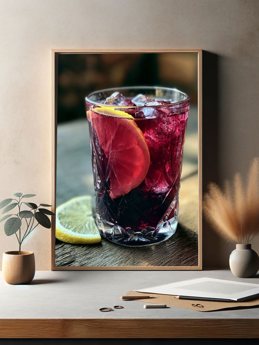 Citrus Cocktail Photography Poster. — room view 2