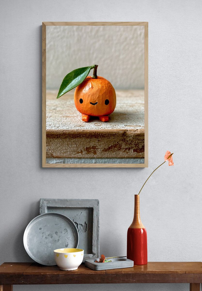 Cute Orange Fruit Photography Poster. — room view 3