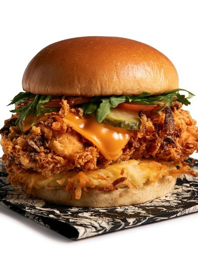 Crispy Chicken Burger Print. poster