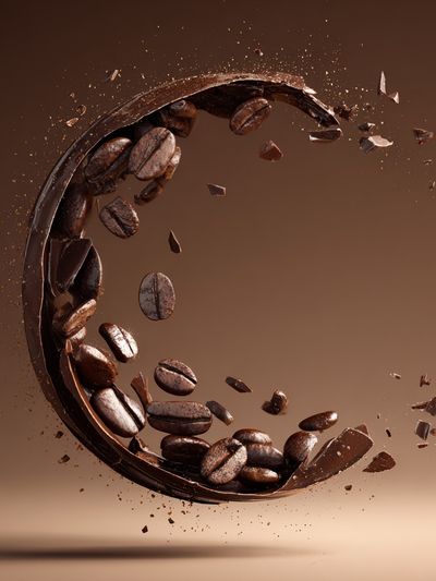 Coffee Bean Splash Typography Poster