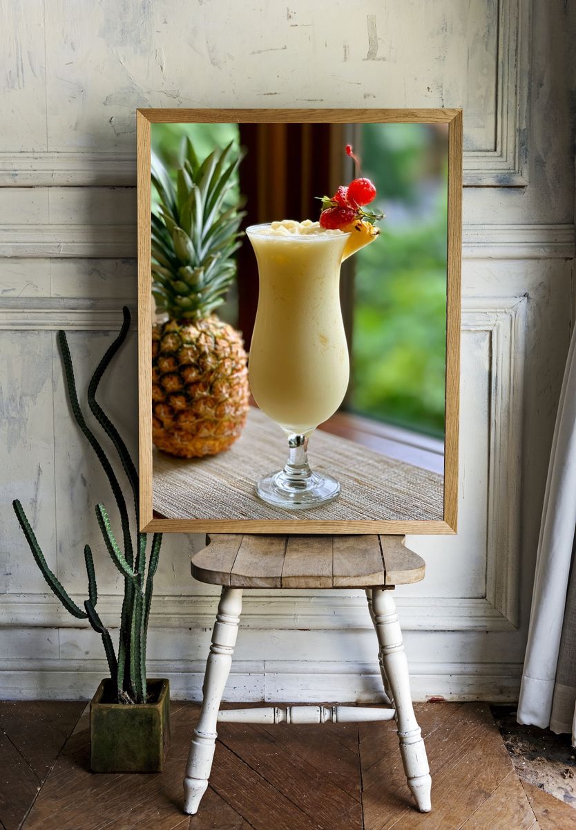 Pineapple Cocktail Photography Poster. room preview