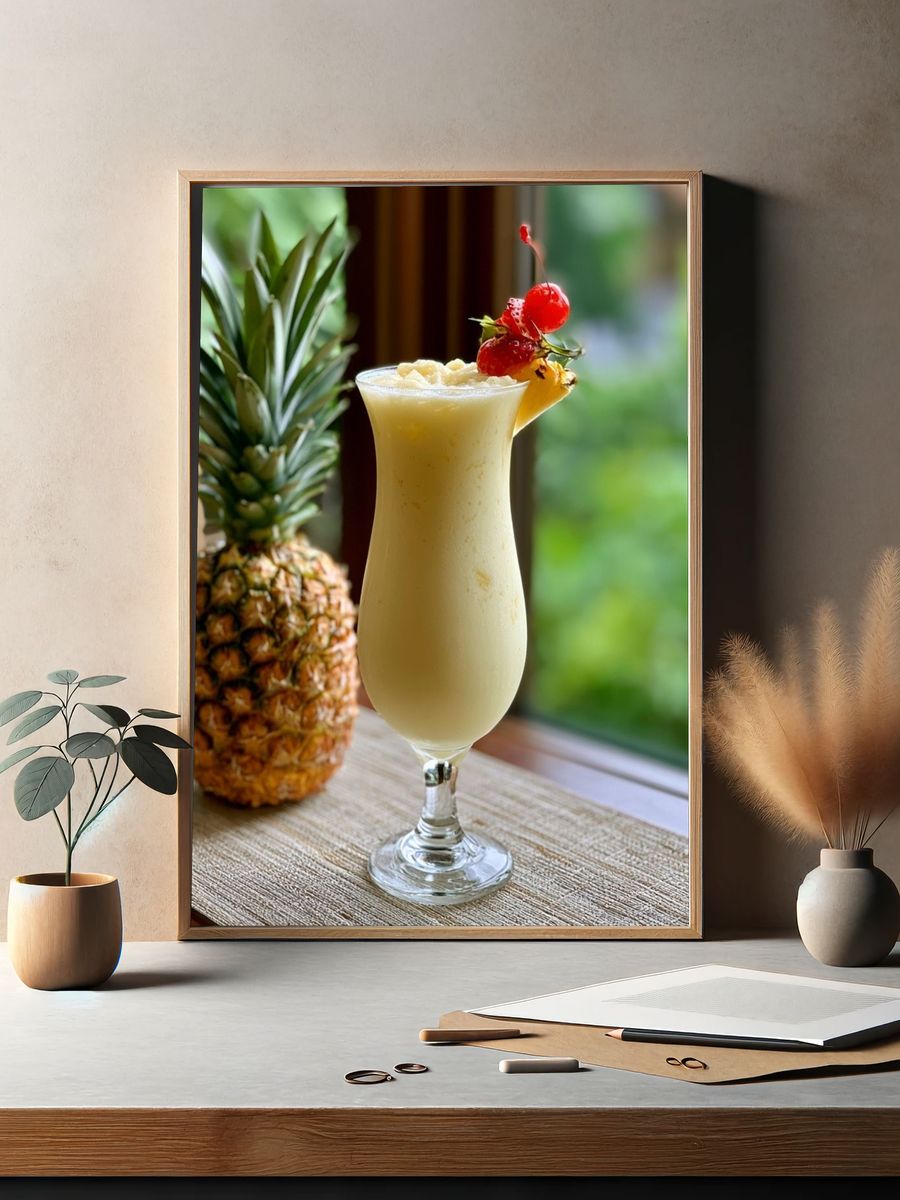 Pineapple Cocktail Photography Poster. — room view 2