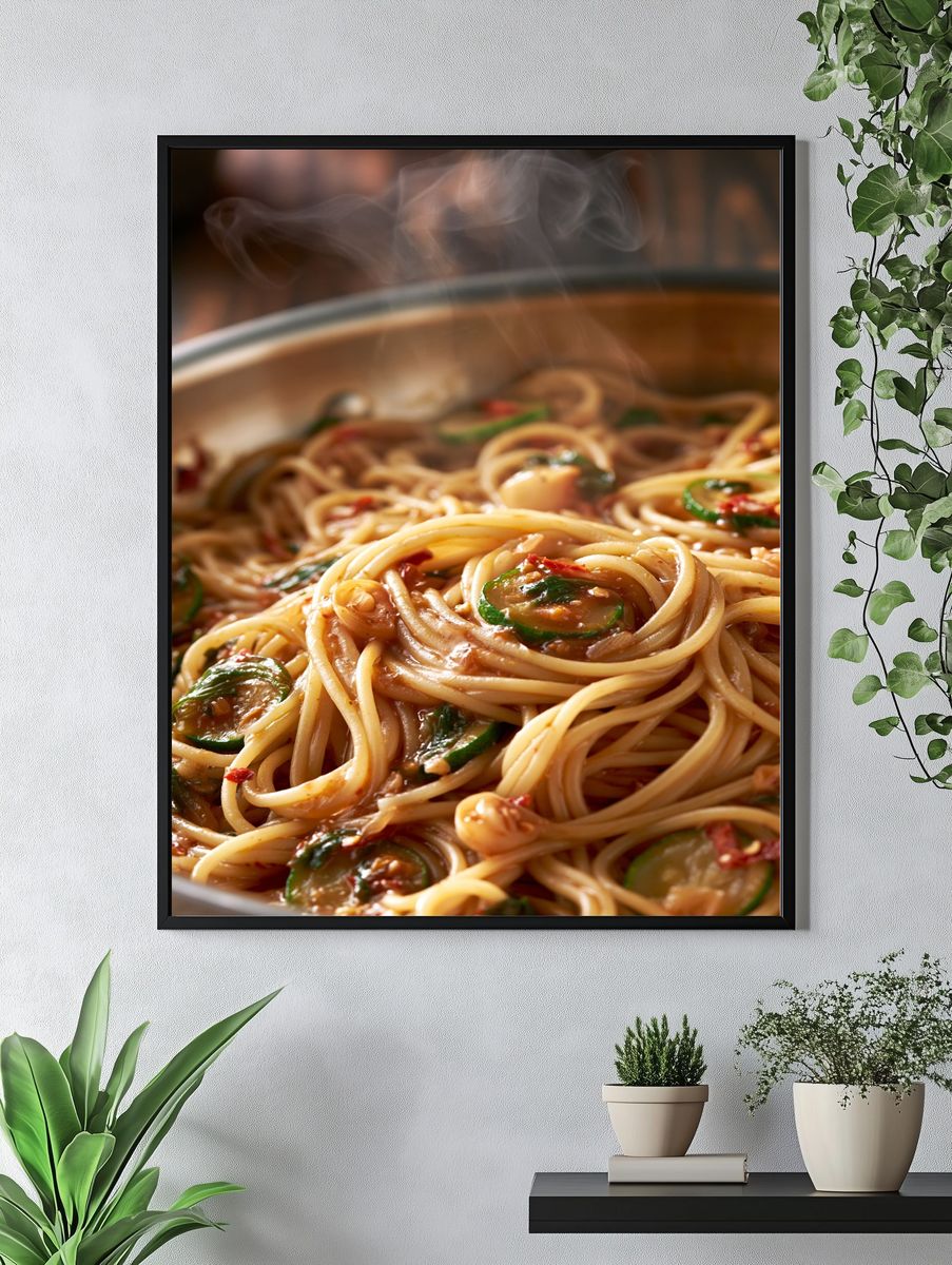 Steaming Pasta Food-Drink Poster. — room view 4